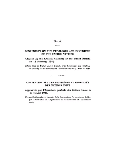 Convention on the Privileges and Immunities of the United Nations Image