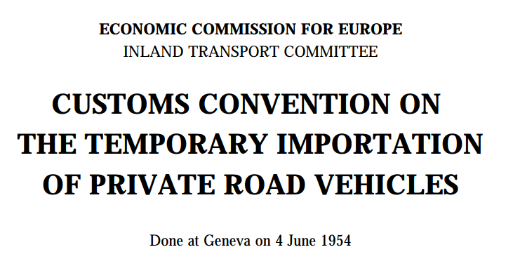 Customs Convention on the Temporary Importation of Private Road Vehicles Image