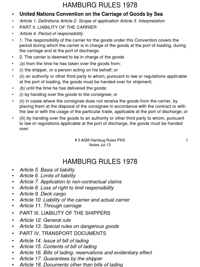 Hamburg Rules Image