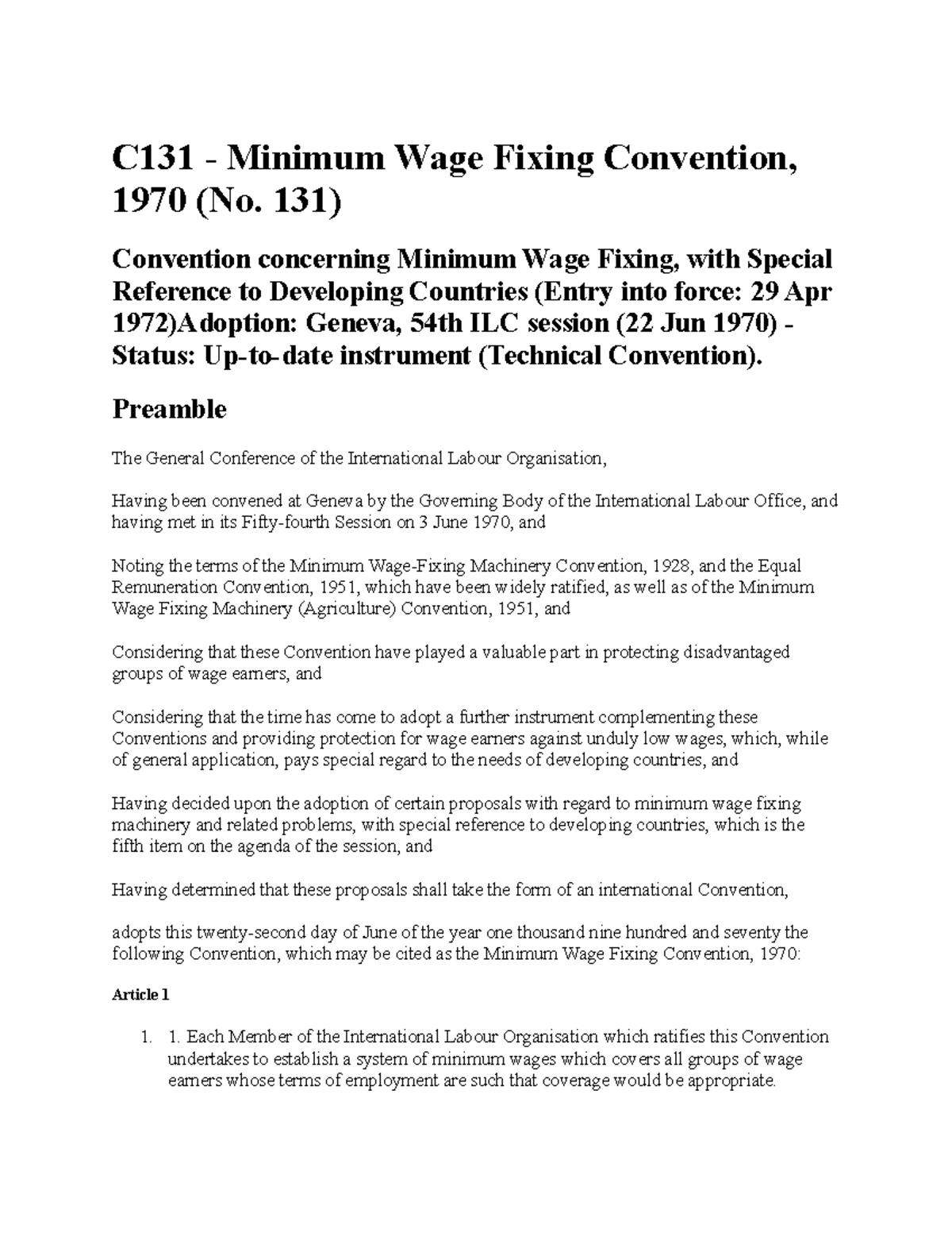 Minimum Wage-Fixing Machinery Convention, 1928 Image